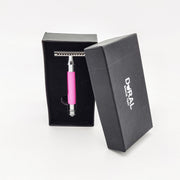 Dural Dural Heavy Stroud Head Double Edge Safety Razor Duty Pink/Black + Pouch Safety Razor White Smoke