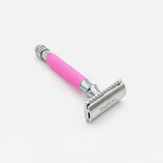 Dural Dural Heavy Stroud Head Double Edge Safety Razor Duty Pink/Silver + Pouch Safety Razor White Smoke