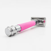 Dural Dural Heavy Stroud Head Double Edge Safety Razor Duty Pink/Silver + Pouch Safety Razor White Smoke