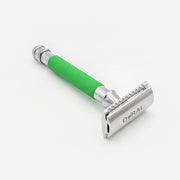Dural Dural Heavy Stroud Head Double Edge Safety Razor Duty Green/Silver + Pouch Safety Razor White Smoke