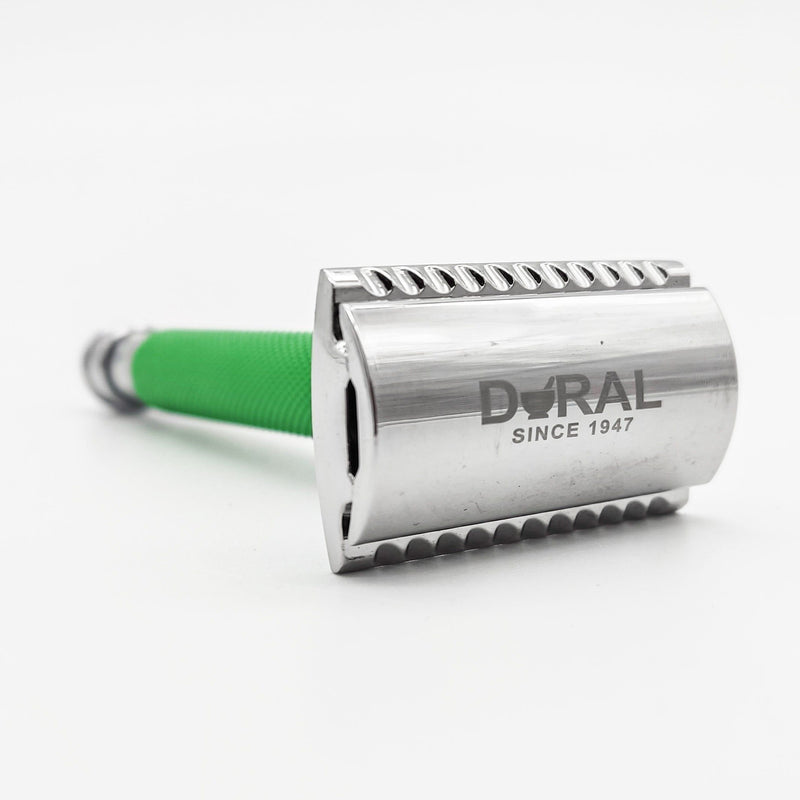 Dural Dural Heavy Stroud Head Double Edge Safety Razor Duty Green/Silver + Pouch Safety Razor White Smoke