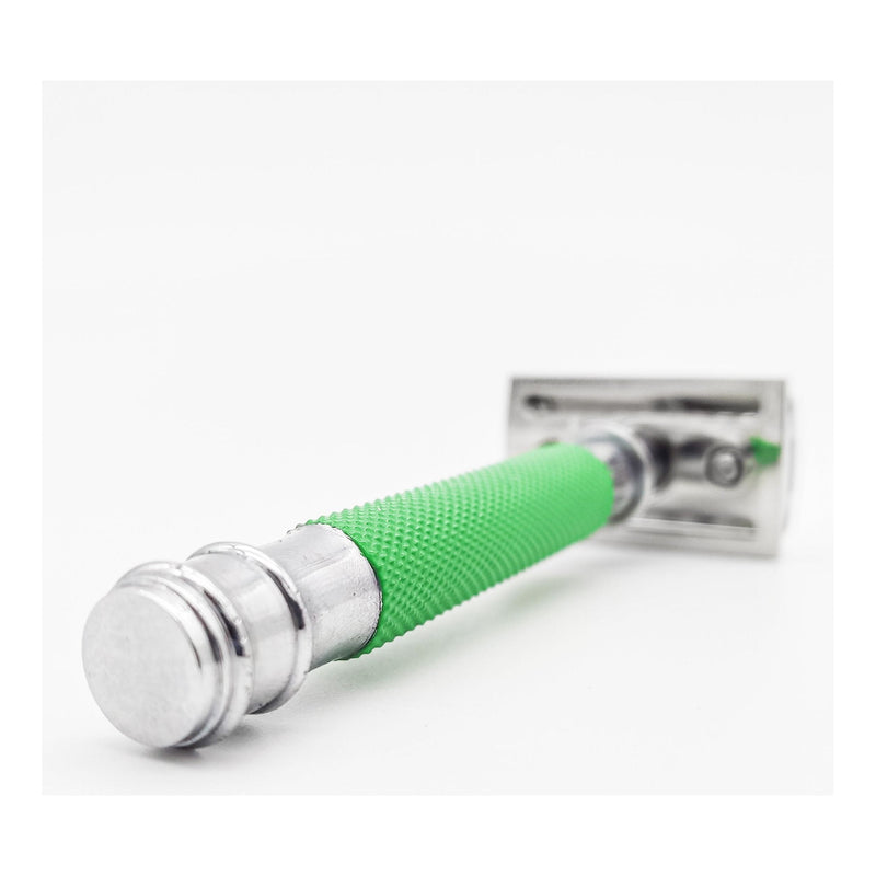 Dural Dural Heavy Stroud Head Double Edge Safety Razor Duty Green/Silver + Pouch Safety Razor White Smoke