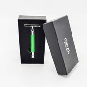 Dural Dural Heavy Stroud Head Double Edge Safety Razor Duty Green/Silver + Pouch Safety Razor Lavender