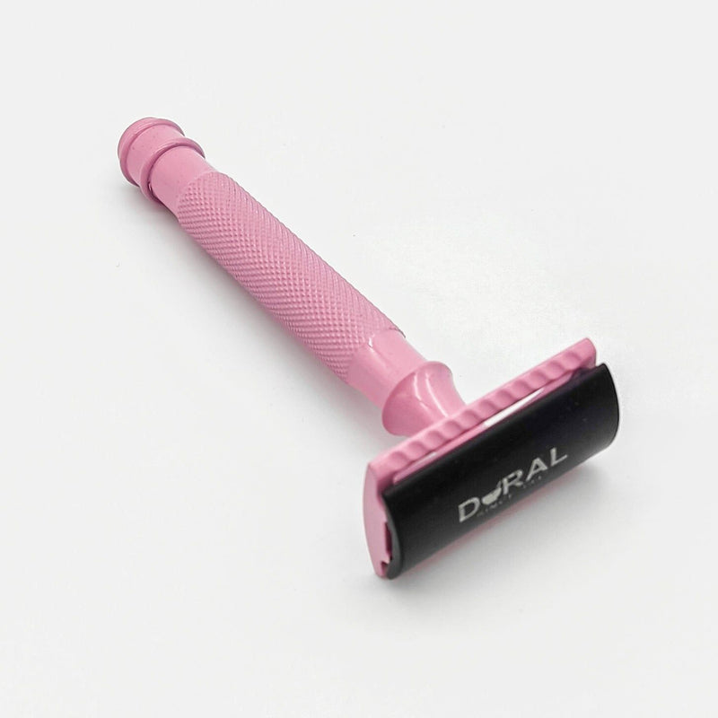 Dural Dural Heavy Stroud Head Double Edge Safety Razor Duty Pink/Black + Pouch Safety Razor White Smoke