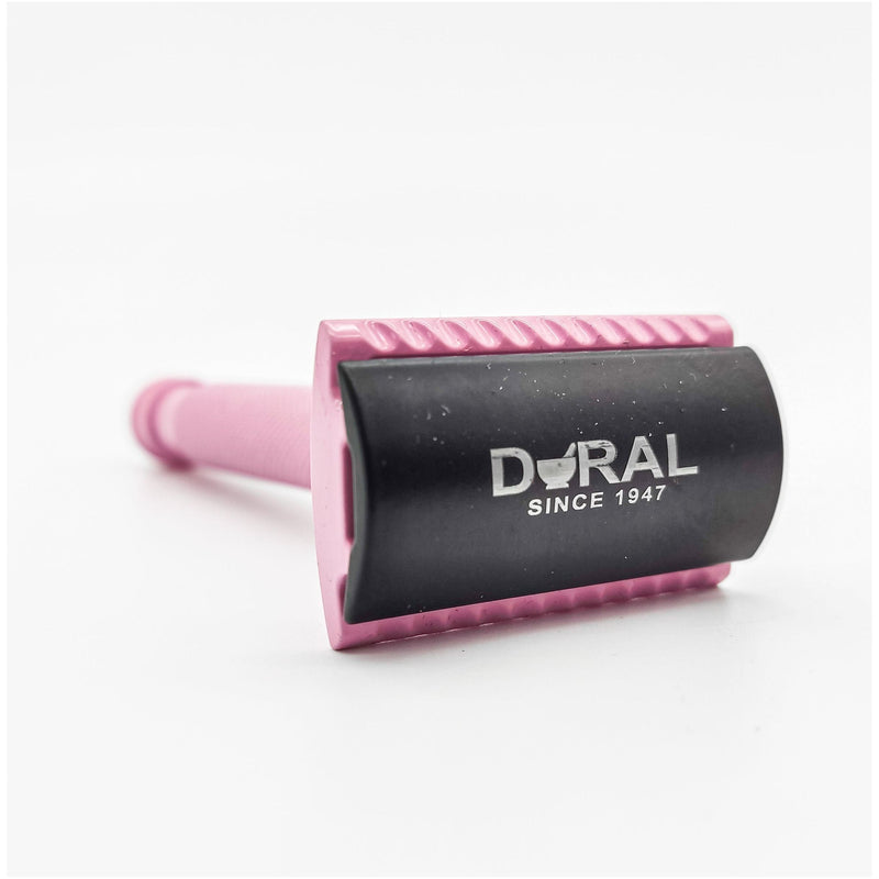 Dural Dural Heavy Stroud Head Double Edge Safety Razor Duty Pink/Black + Pouch Safety Razor White Smoke