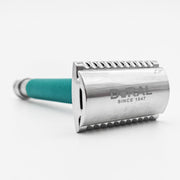 Dural Dural Heavy Stroud Head Double Edge Safety Razor Duty Sea Green/Silver + Pouch Safety Razor White Smoke