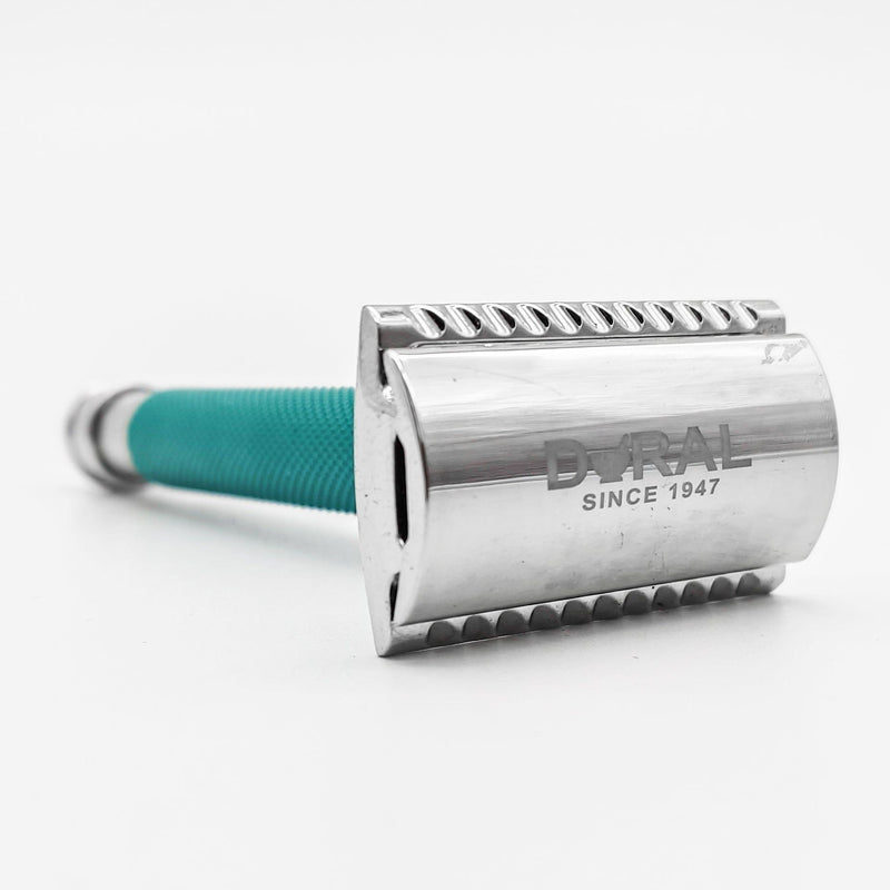 Dural Dural Heavy Stroud Head Double Edge Safety Razor Duty Sea Green/Silver + Pouch Safety Razor White Smoke