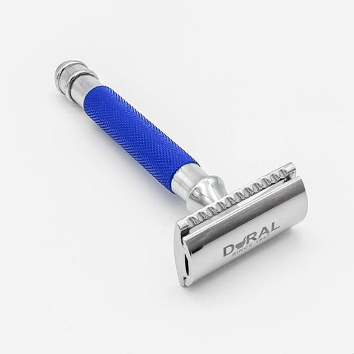 Dural Dural Heavy Stroud Head Double Edge Safety Razor Duty Blue/Silver + Pouch Safety Razor White Smoke