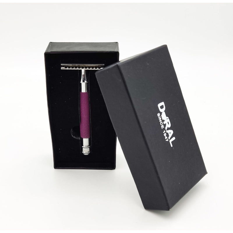 Dural Dural Heavy Stroud Head Double Edge Safety Razor Duty Purple + Pouch Safety Razor White Smoke