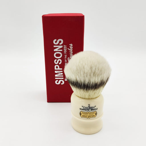 Simpsons Simpsons Chubby 2 Synthetic Badger Hair Shaving Brush Shaving Brush Antique White