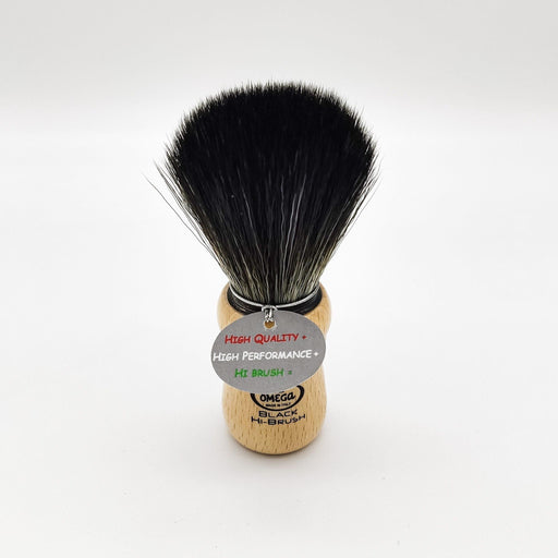 Omega Omega Synthetic Fiber Beard Brush 196228 Beech Wood Handle Beard Brush White Smoke