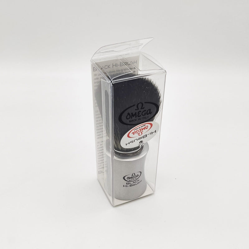 Omega Omega Italy Shaving Brush 196820 Hi-Brush Synthetic Hair Black Vegan Alu-Farbe Shaving Brush Light Gray