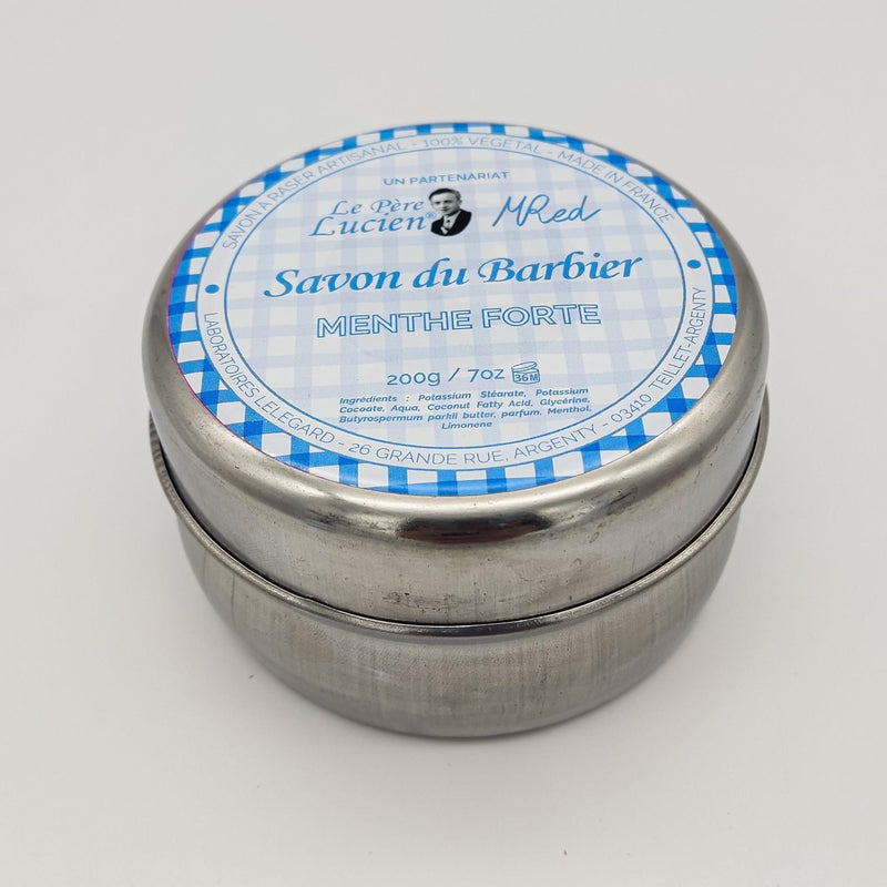 Le Pere Lucien Le Pere Lucien Menthe Forte Savon Du Barbier 200g Shaving Soap Light Gray