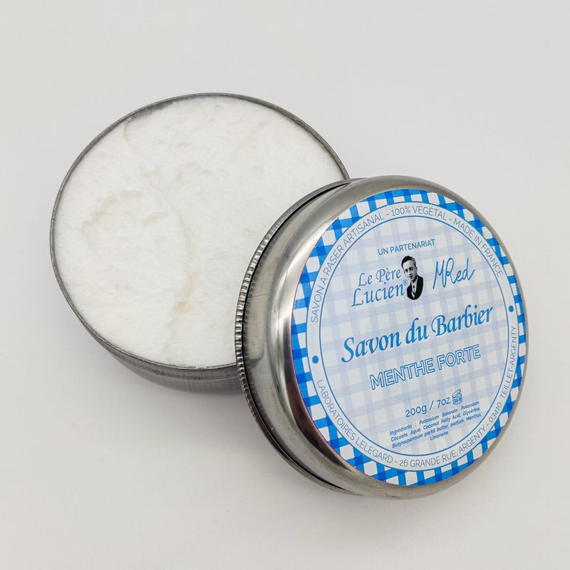 Le Pere Lucien Le Pere Lucien Menthe Forte Savon Du Barbier 200g Shaving Soap Light Gray