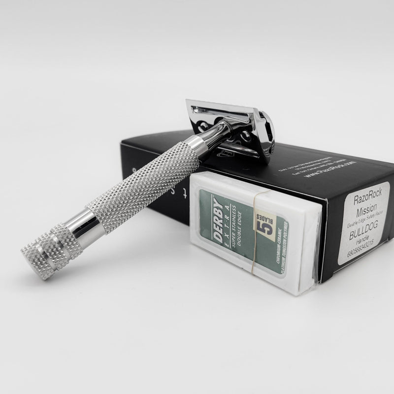 RazoRock RazoRock Mission - 3 Piece Razor (With 316L SS Bulldog Handle) Razor Light Gray