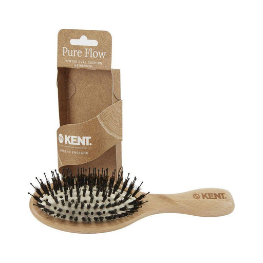 KENT Kent Pure flow Vented Oval Cushion Hairbrush LPF1 - 5 Oz Hairbrush Rosy Brown