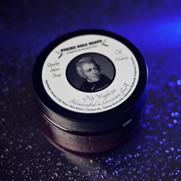 Strike Gold Shave Strike Gold Shave Old Hickory Shaving Collection Shaving Set Midnight Blue Shaving Soap 5 oz