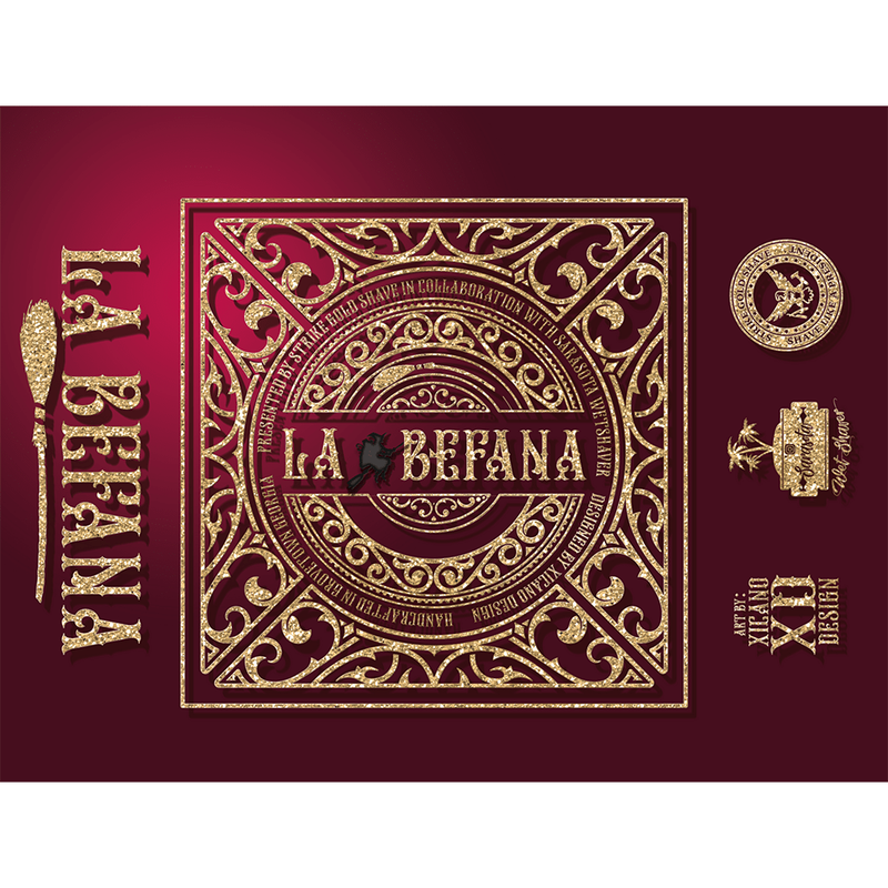 Strike Gold Shave Strike Gold Shave La Befana Shaving Collection Shaving Set Tan Aftershave 3.4 oz