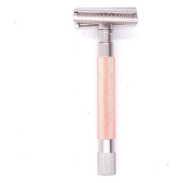 Parker Parker 55SL-RG Rose Gold Semi Slant 3 Piece Safety Razor Safety Razor Light Gray