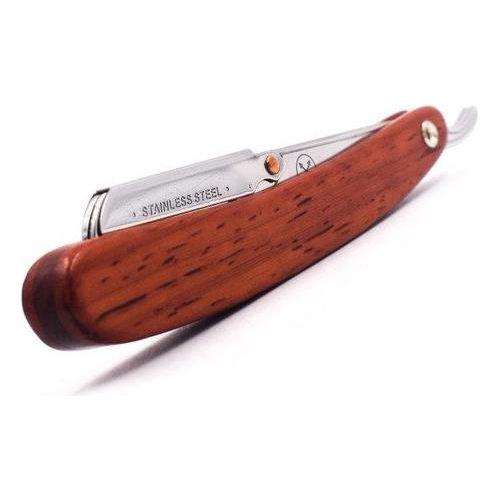 Parker Parker SRRW Clip-Type Rosewood Handle Stainless Steel Straight Barber Shavette Razor Shavette Razor Light Gray