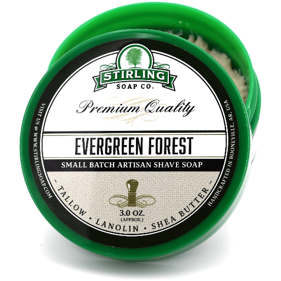 Stirling Soap Co Stirling Soap Co. Evergreen Forest Shaving Collection Shaving Set Light Gray Shaving Soap 3oz