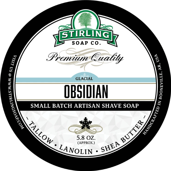 Stirling Soap Co Stirling Soap Co. Glacial - Obsidian Shaving Collection Shaving Set Light Gray Shaving Soap 5.8oz