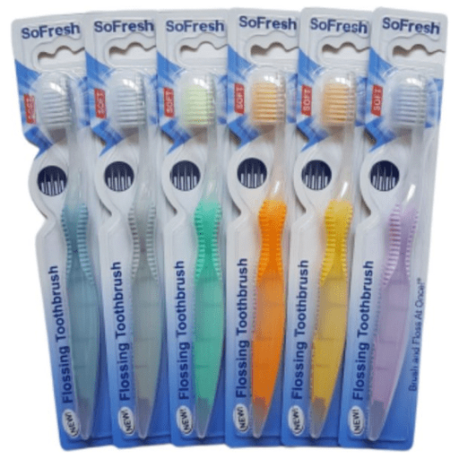 SoFresh SoFresh Flossing Toothbrush Soft Toothbrush Gray
