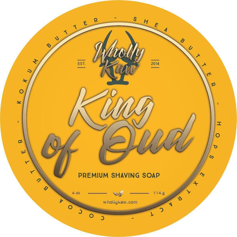 WhollyKaw Wholly Kaw King of Oud Shaving Collection Shaving Set Goldenrod Vegan Shaving Soap 4 oz