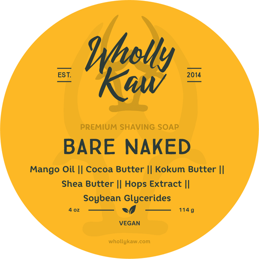 WhollyKaw Wholly Kaw Bare Naked Shaving Collection Shaving Set Goldenrod Vegan Shaving Soap 4 oz