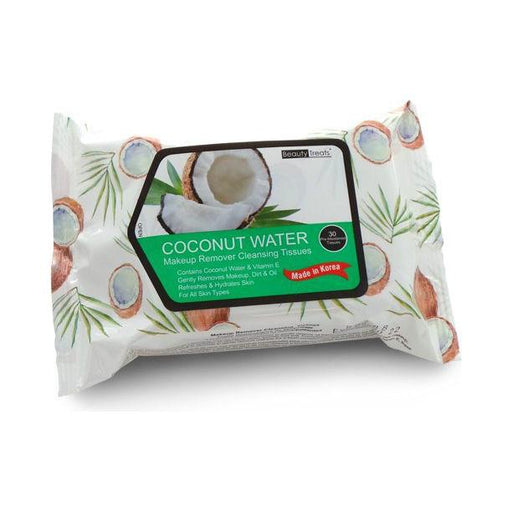 Beauty Treats Beauty Treats Coconut Water Makeup Remover Cleaning Tissues 30 ct Makeup Remover Cleaning Tissues Gray
