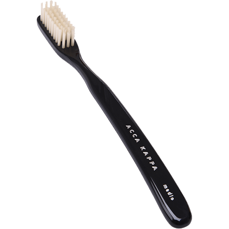 Acca Kappa Acca Kappa Vintage Collection Toothbrush Medium Nylon - Black Toothbrush Light Gray