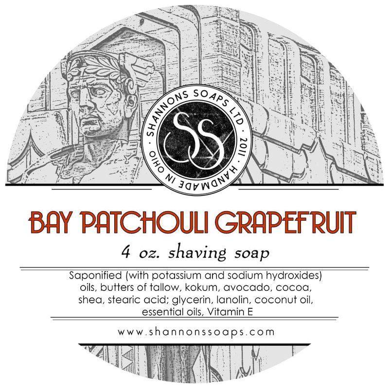 Shannons Soap Shannons Soap Bay Patchouli Grapefruit Shaving Soap 4 Oz Shaving Soap Light Gray
