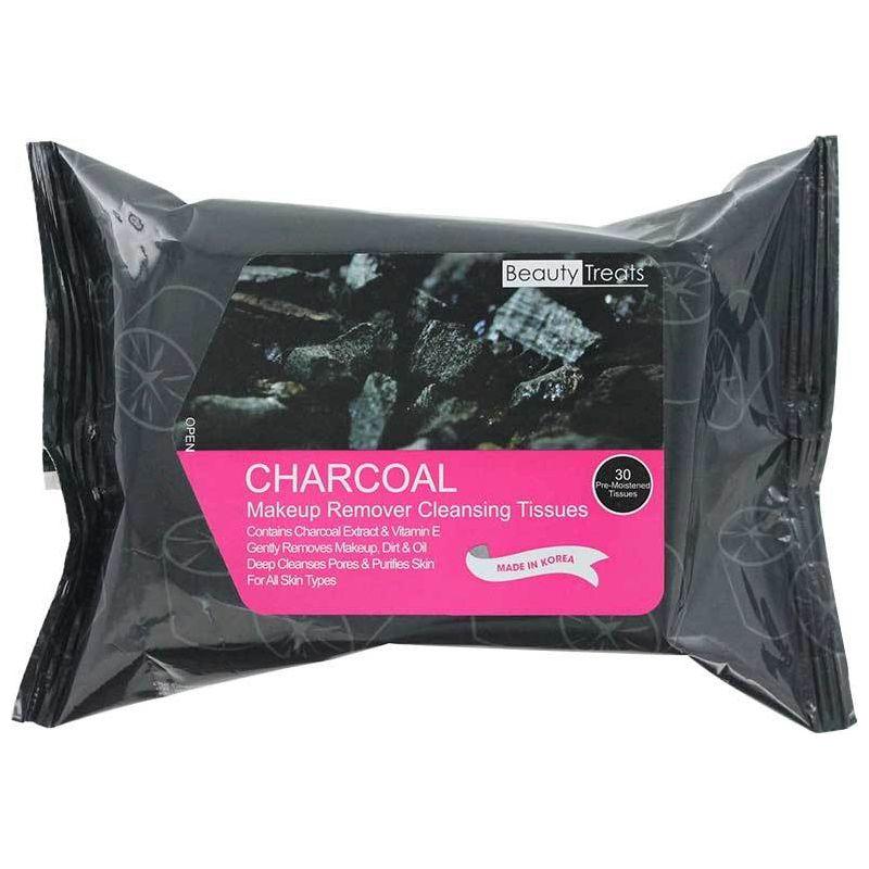 Beauty Treats Beauty Treats Charcoal Makeup Remover Cleaning Tissues 30 ct Makeup Remover Dark Slate Gray