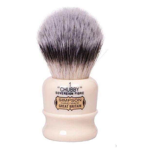 Simpsons Simpson Chubby 1 Sovereign Grade Synthetic Fibre Shaving Brush Shaving Brush Light Gray