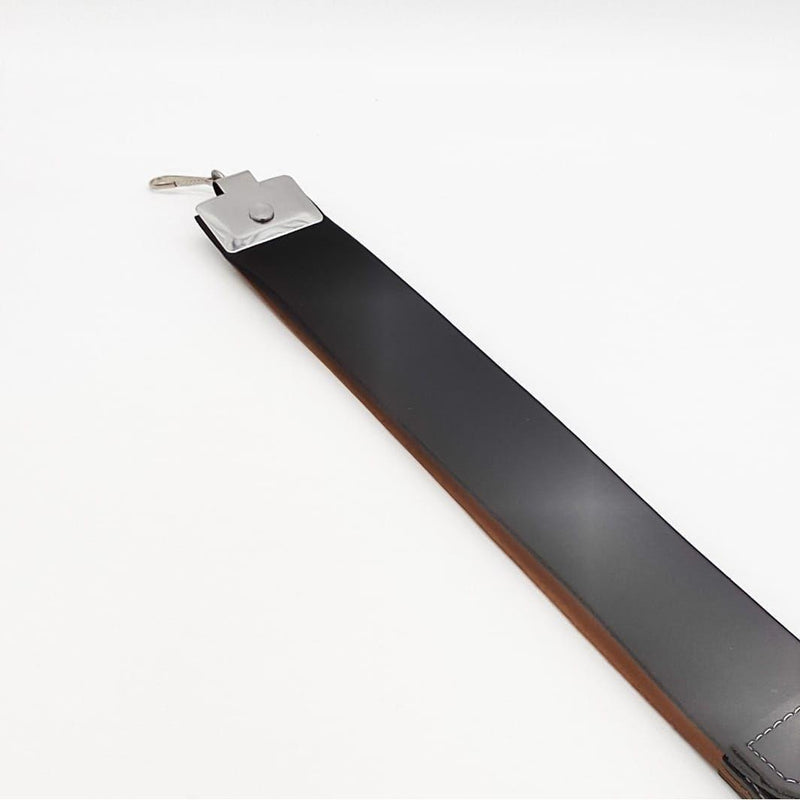 Dural Dural Straight Razor Strop Leather Sharpening Strap 20" Black Barber Strop Straight Razor Strop White Smoke