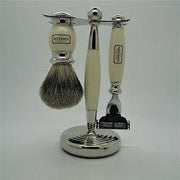 Simpsons Alexander Simpson Est. 1919 Classic Super Badger Mach III Shaving Set Ivory Shaving Set Dark Gray