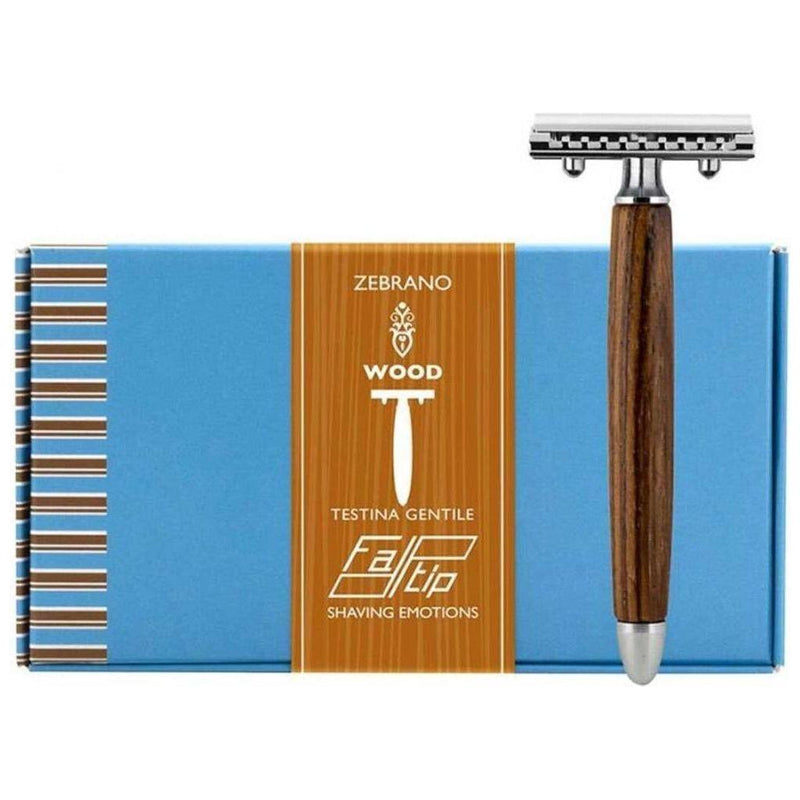 Fatip Fatip Double Edge Safety Razor Wood Zebrano Pc Nero Shaving & Grooming Steel Blue