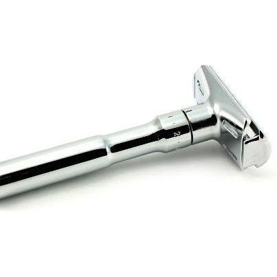 Merkur Merkur Futur Adjustable Safety Razor Gift Time & Blades - Polished Safety Razor Light Gray