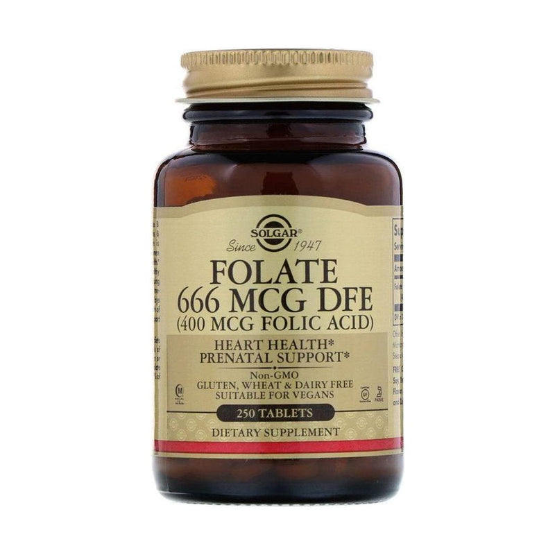 SOLGAR Solgar Folate Folic Acid 400 mcg 250 Tablets Vitamins & Supplements Dark Khaki