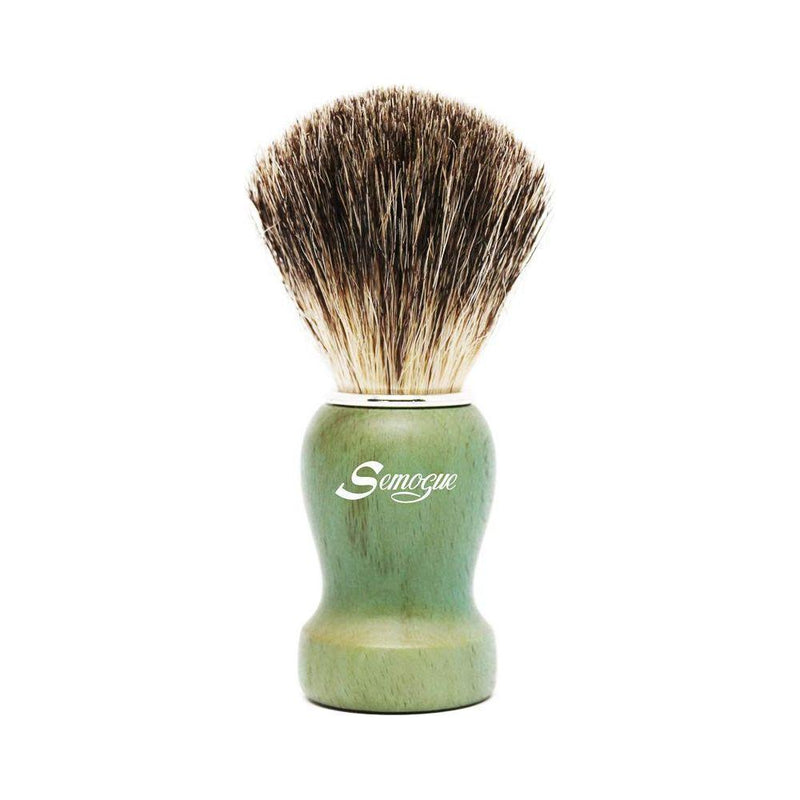 Semogue Semogue Pharos-c3 Pure Grey Badger Shaving Brush - Ocean Green Handle Shaving Brush Dark Sea Green
