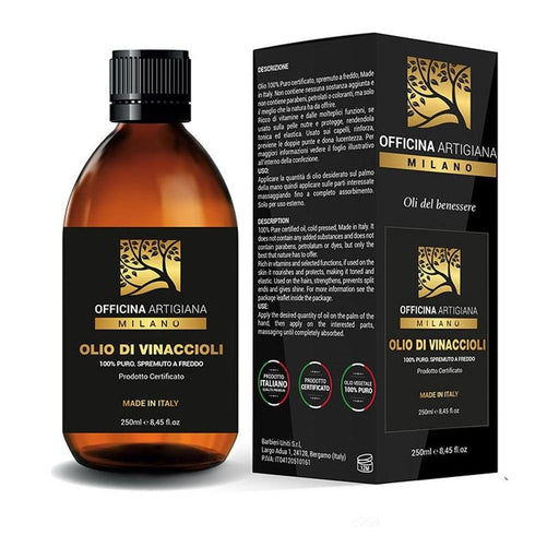 Officina Artigiana Milano Officina Artigiana Pure Certified Grape Seed Oil 250ml Skin Care Oil Black