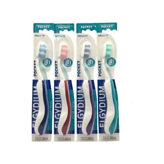 Elgydium Elgydium Pocket Travel Medium Toothbrush (Assorted Colors) Travel Toothbrush Light Gray