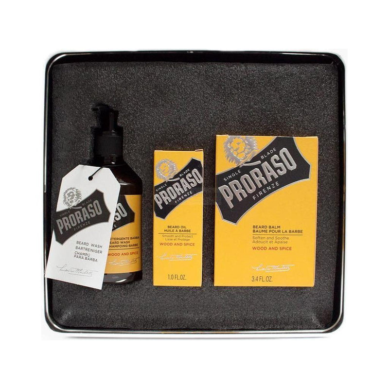 Proraso Proraso Gift Set Wood and Spice Beard Care Beard Care Set Light Goldenrod