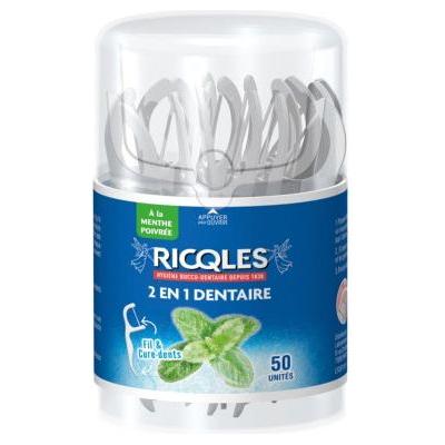 Ricqles Ricqles 2 in 1 Dental Floss & Toothpicks 50 count Dental Floss & Toothpicks Dark Cyan