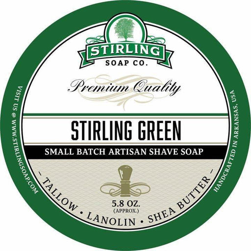 Stirling Soap Co Stirling Soap Co. Stirling Green Shaving Collection Shaving Set Light Gray Shaving Soap 5.8oz