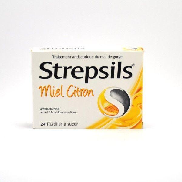 Strepsils Strepsils Miel Citron Lozenges Sore Throat Relief Pack of 24 Sore Throat Lozenges Beige
