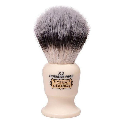 Simpsons Simpson Commodore X2 Sovereign Grade Synthetic Fibre Shaving Brush Shaving Brush Gray